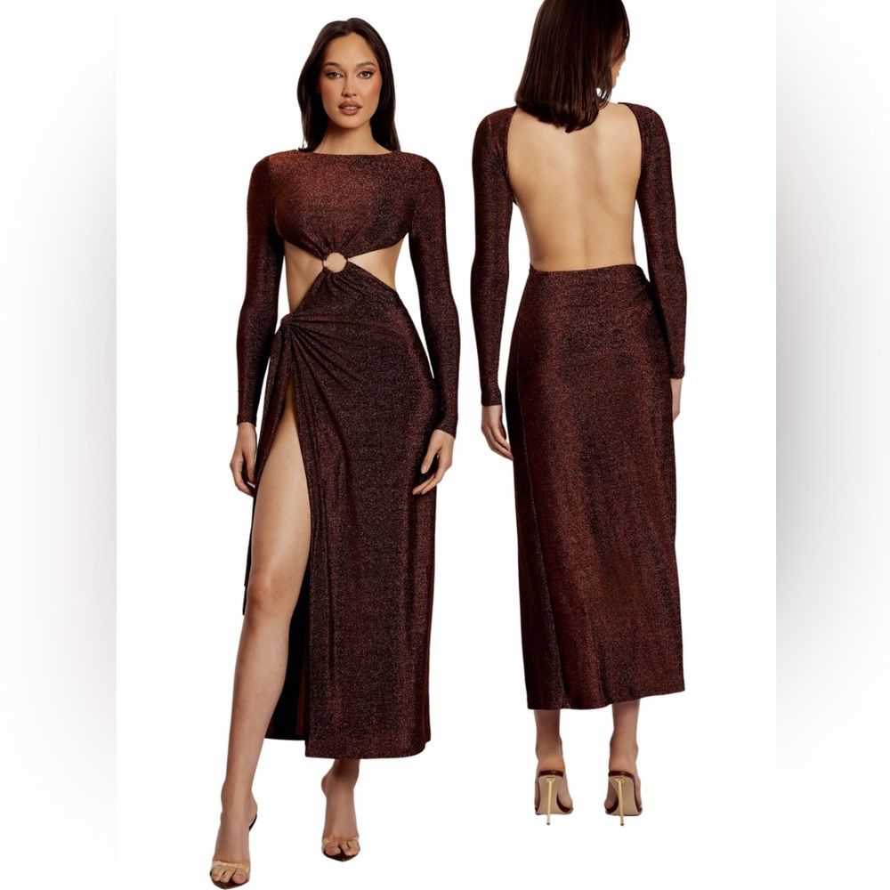 MESHKI - CHRISTINA DRESS - CHOCOLATE SHIMMER